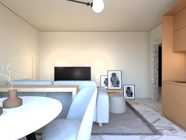 Красноярск,квартира для молодой семьи. Гостиная. 2022 г