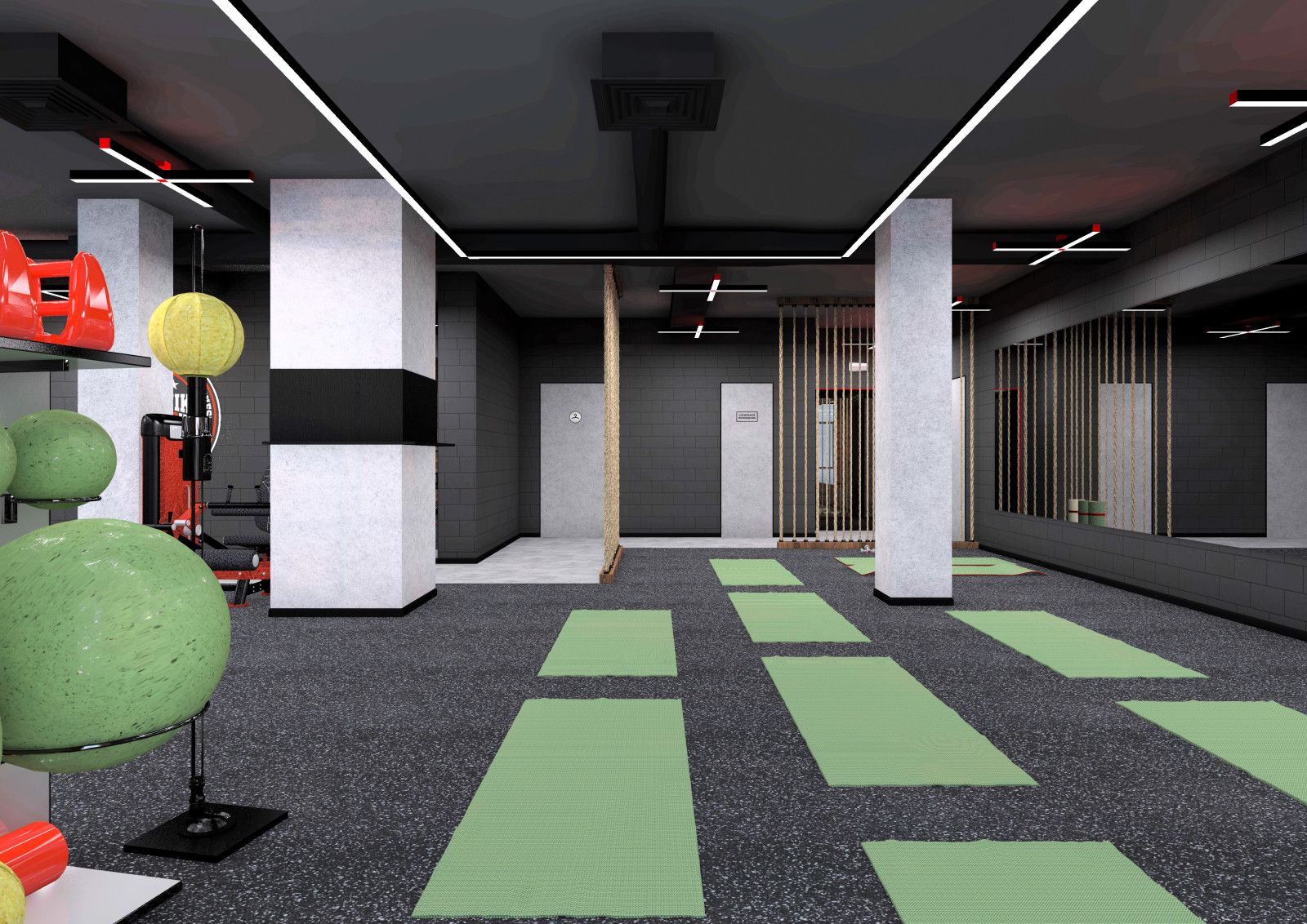 эскиз фитнес клуба для сети PLUZHNIK FITNESS CLUB