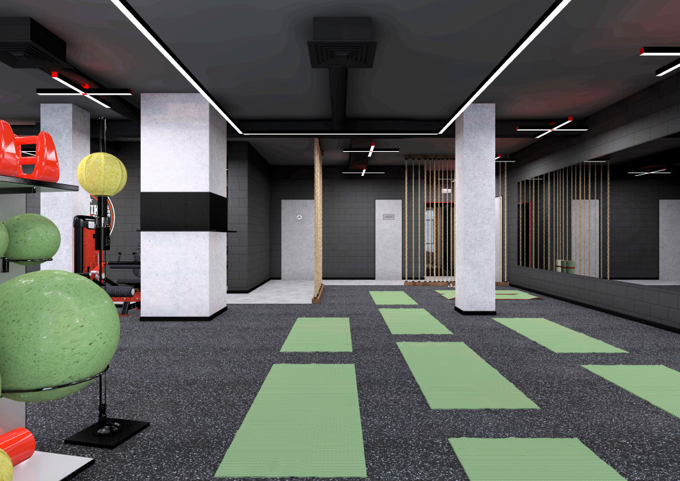 эскиз фитнес клуба для сети PLUZHNIK FITNESS CLUB