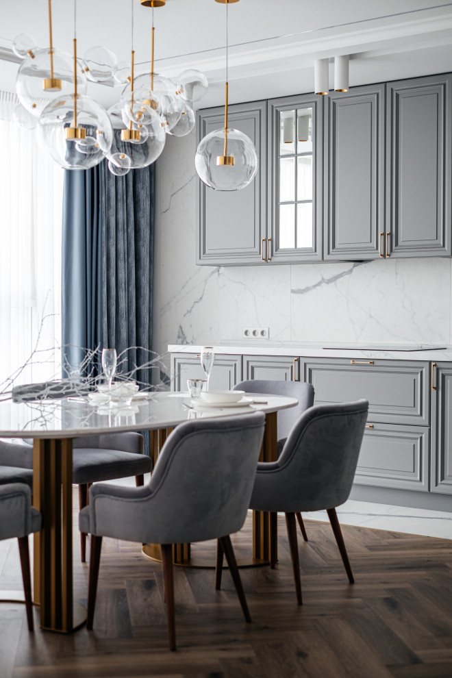 Обложка проекта: Кухня-гостиная в классическом стиле