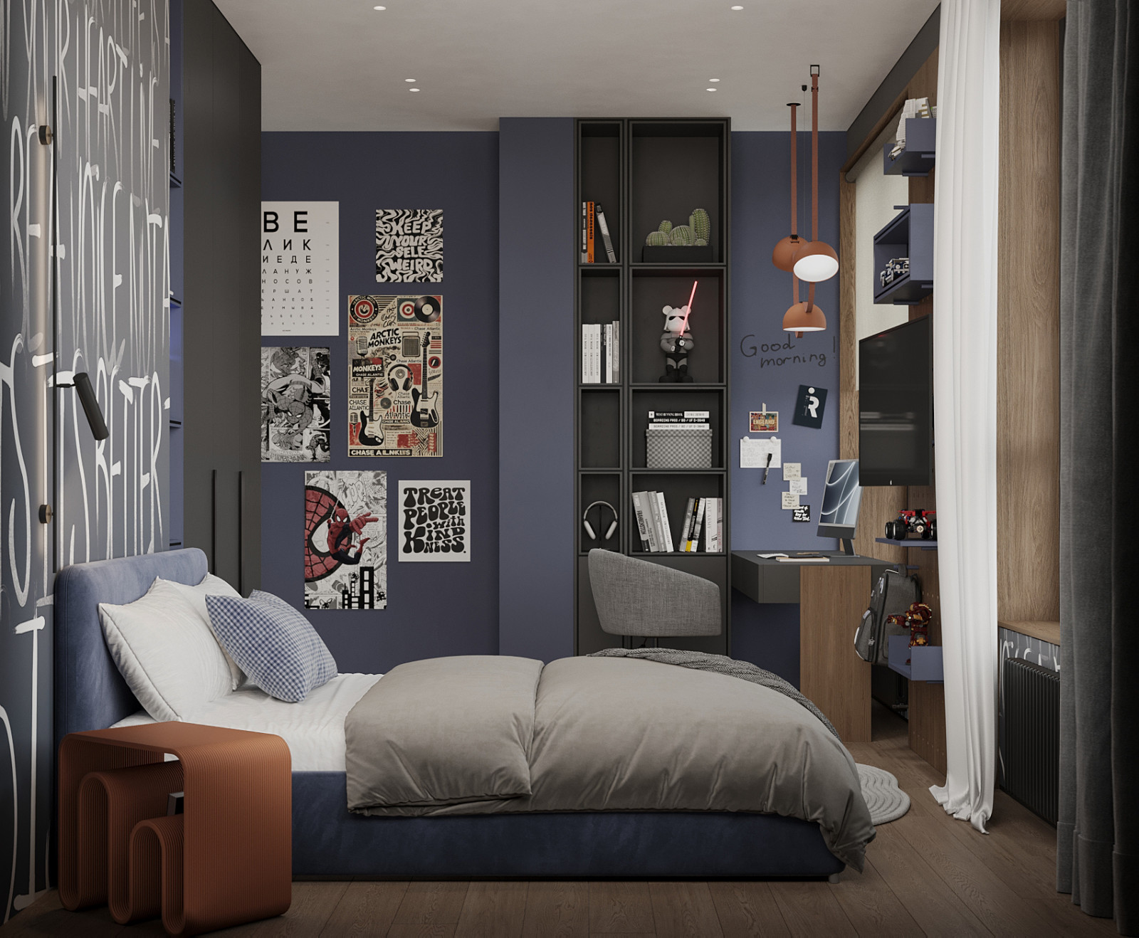 Брутальный интерьер квартиры 85 кв.м. в Москве. Проект