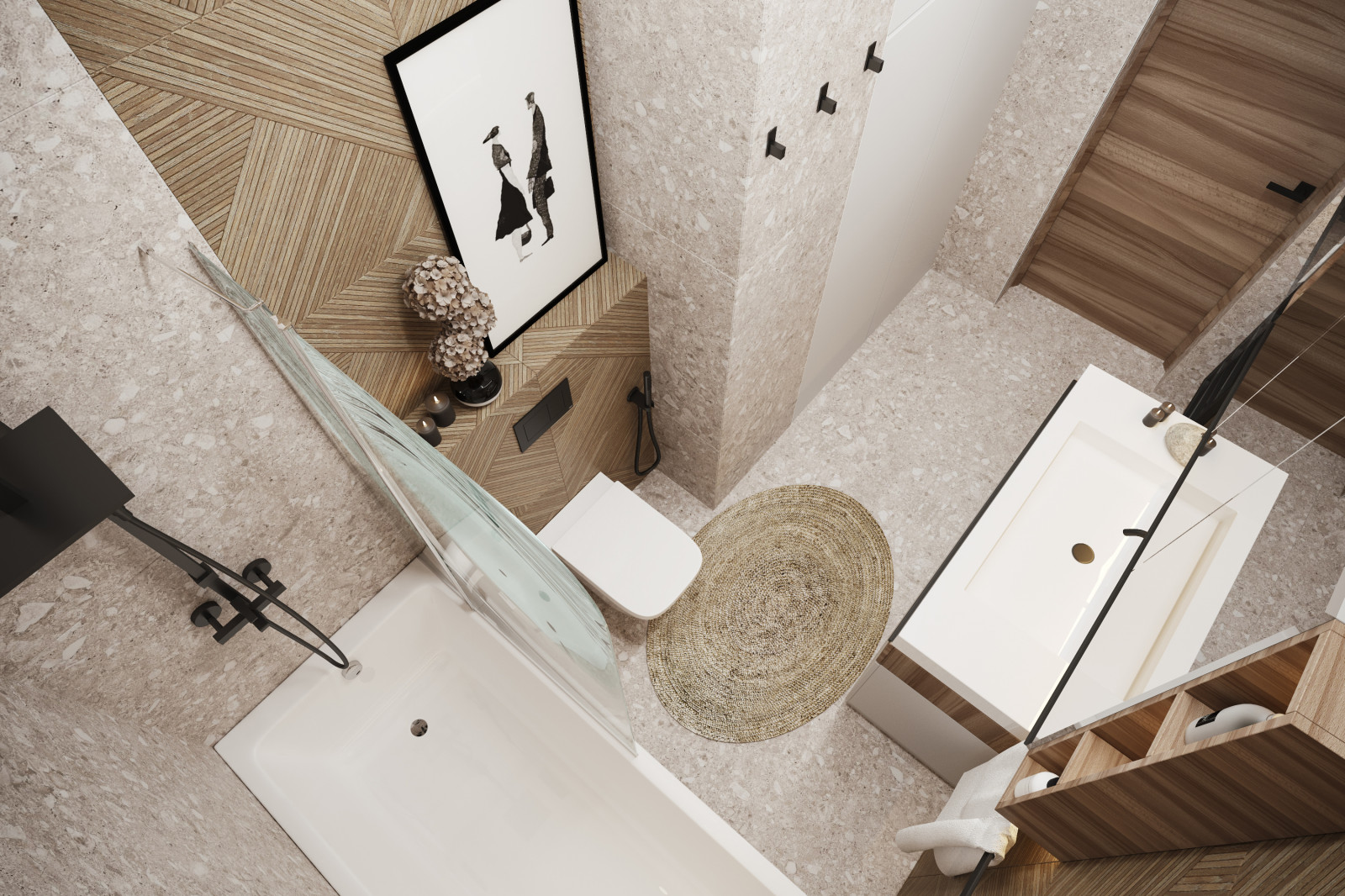 Современный интерьер коттеджа для молодой пары.