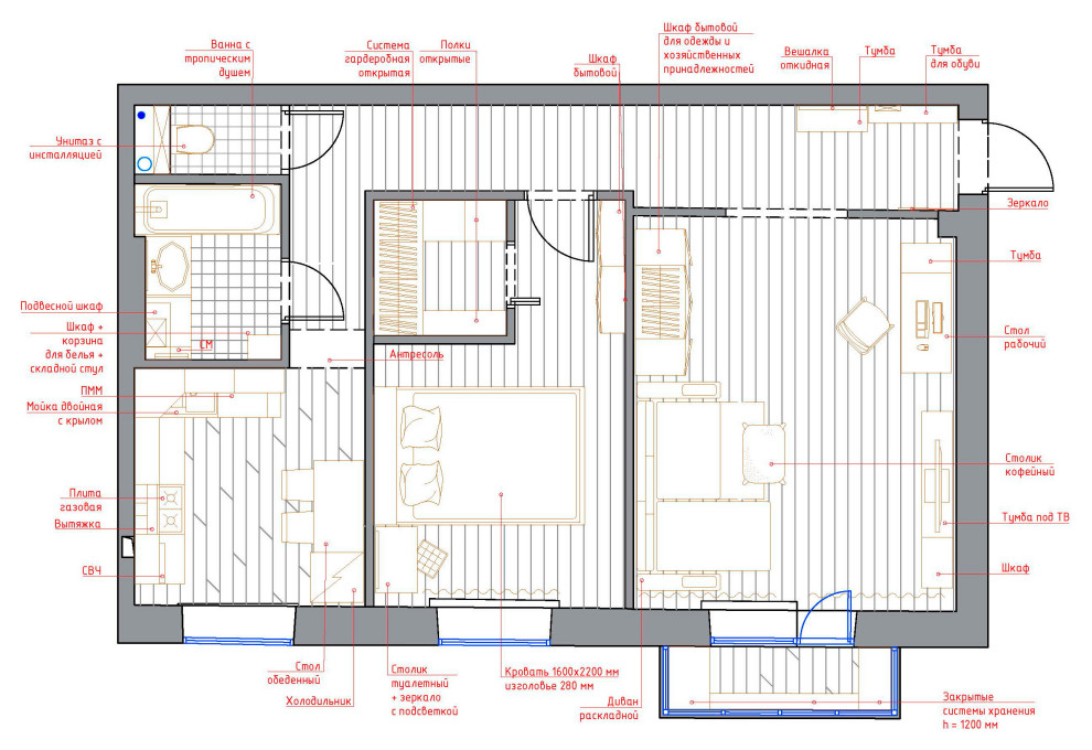 План расстановки мебели