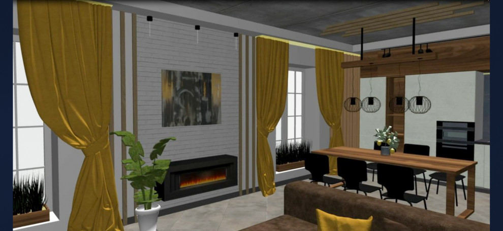 Преображение пространства кухни-гостиной в стиле Лофт