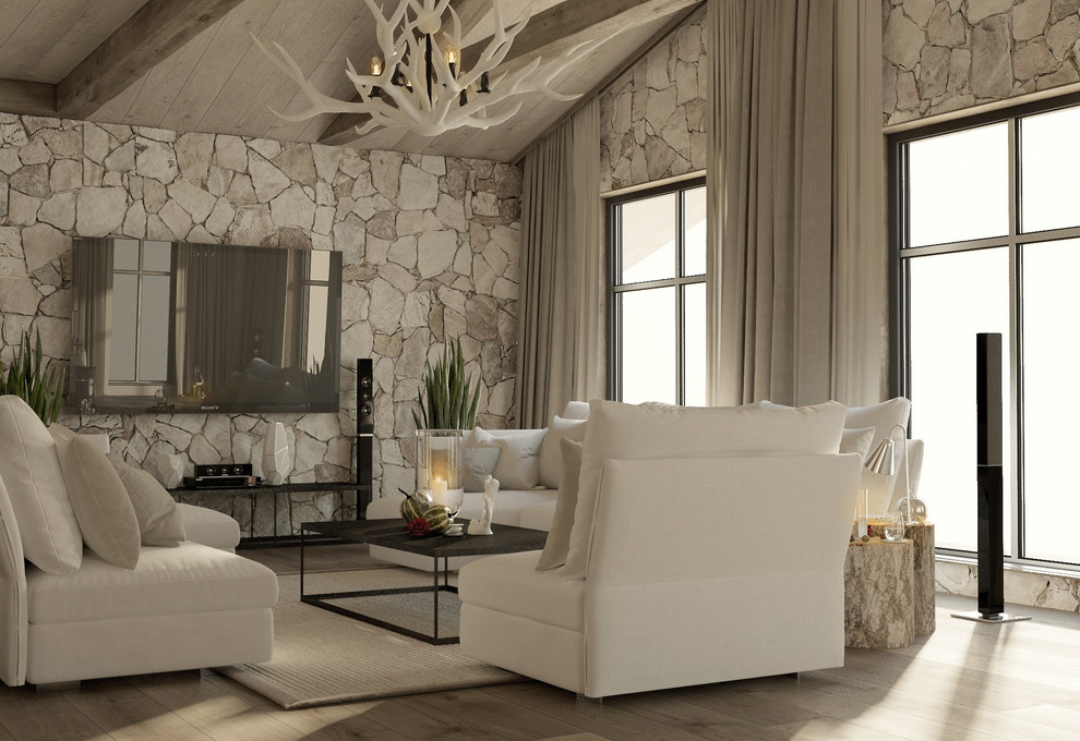 Гостиная в стиле шале