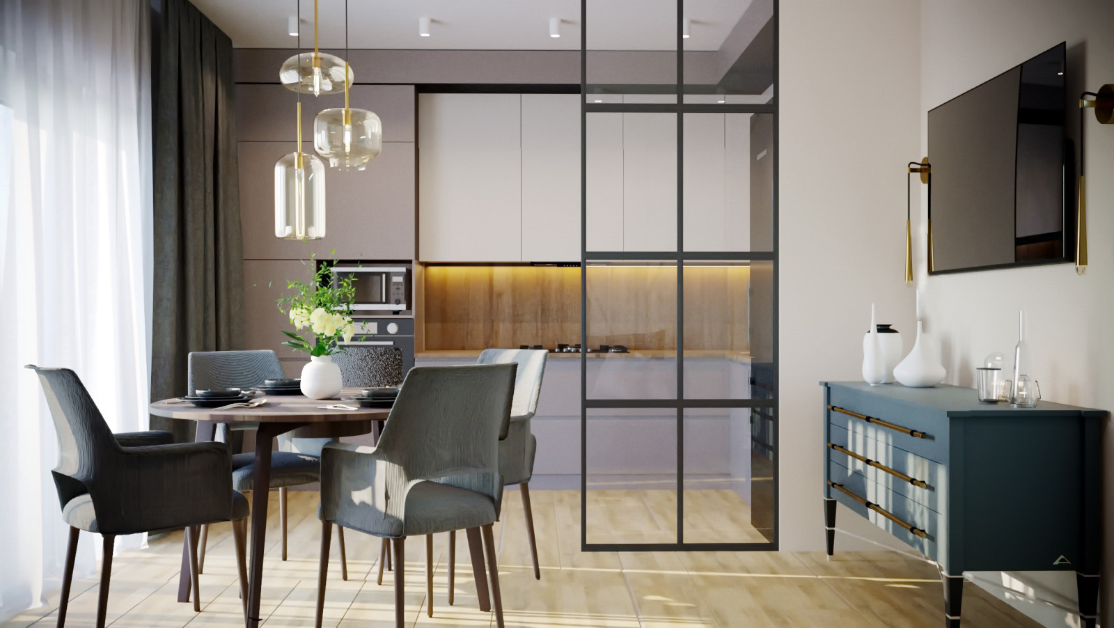 кухня-гостиная в частном доме