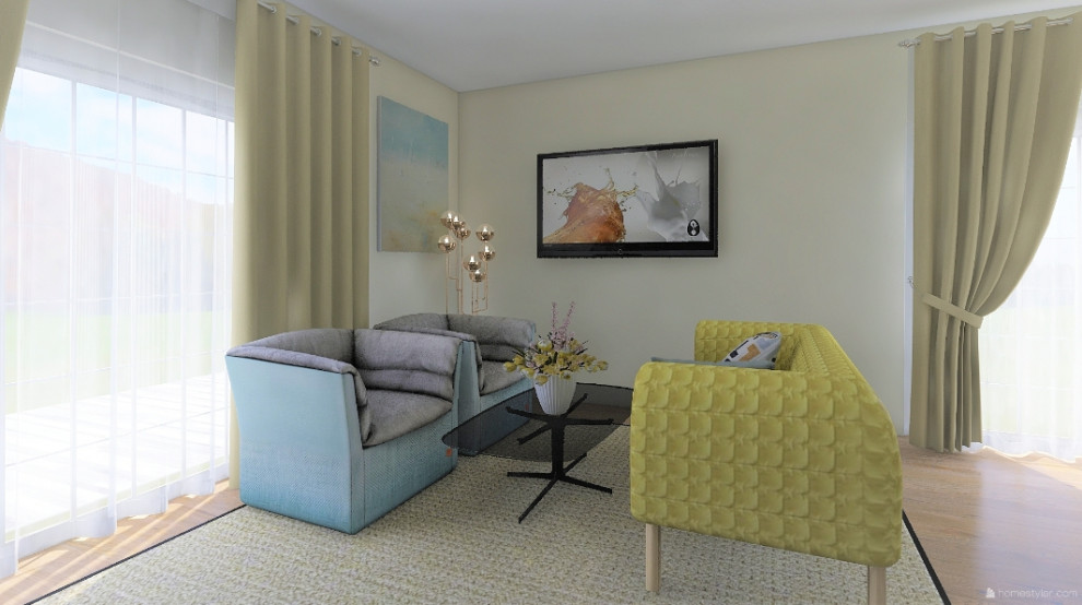 Обложка проекта: ГОСТИНАЯ В ГОРЧИЧНЫХ ТОНАХ