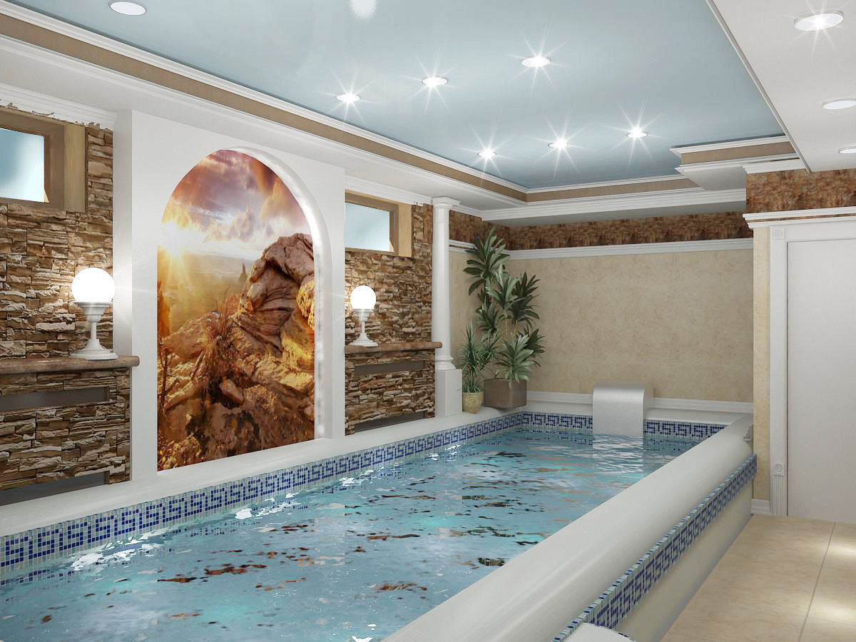 Интерьеры бассейнов в жилых домах