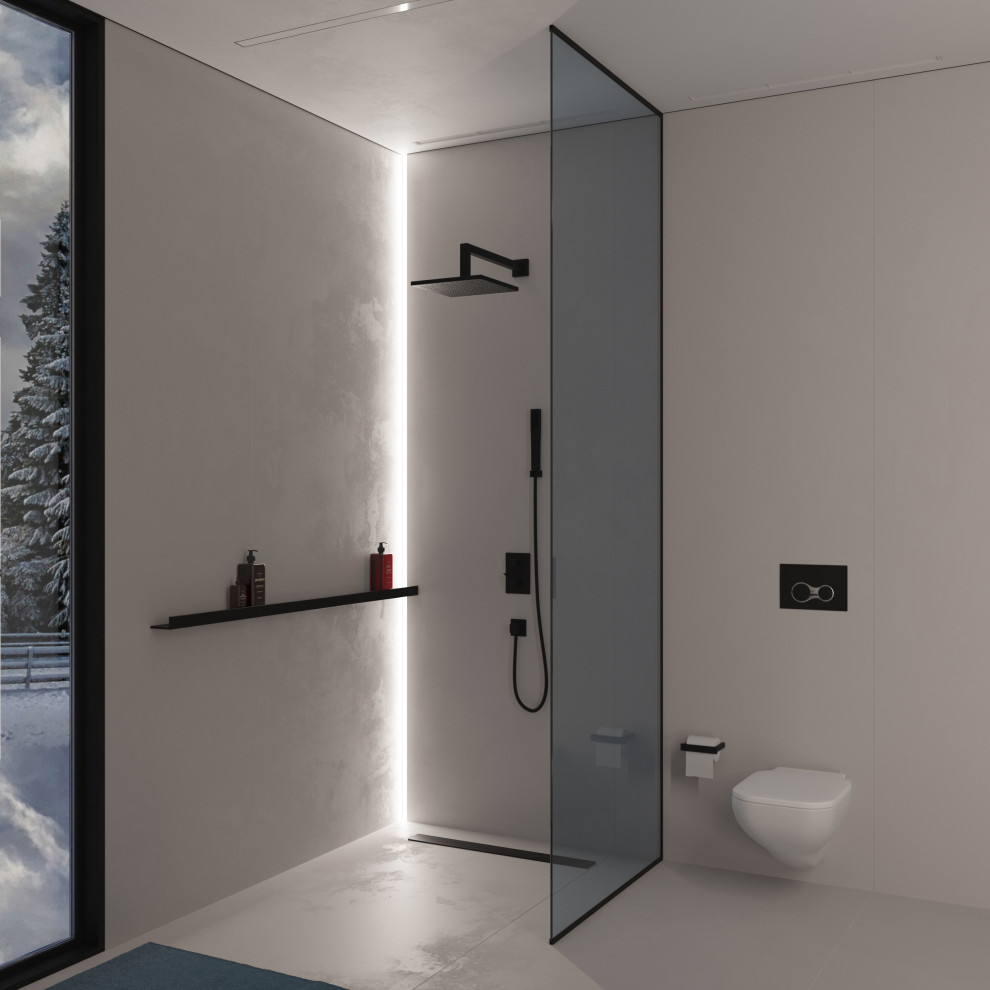 Современный, светлый санузел