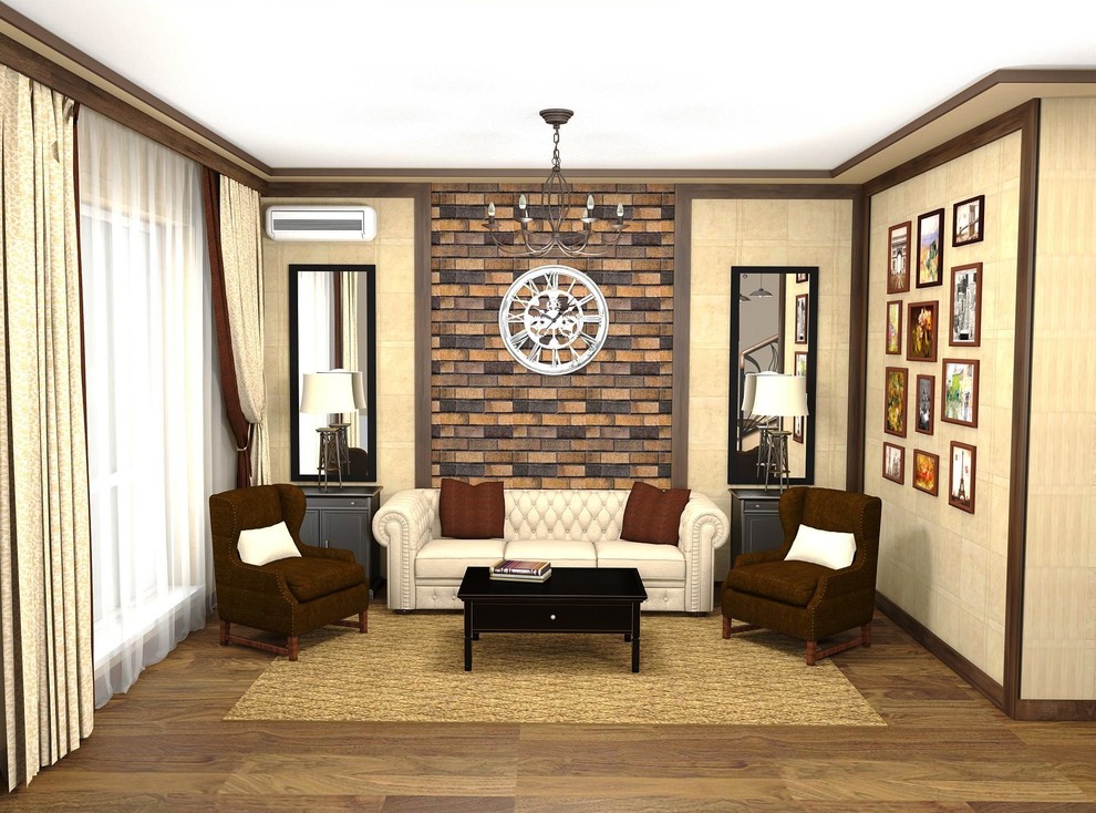 Дерево и кирпич