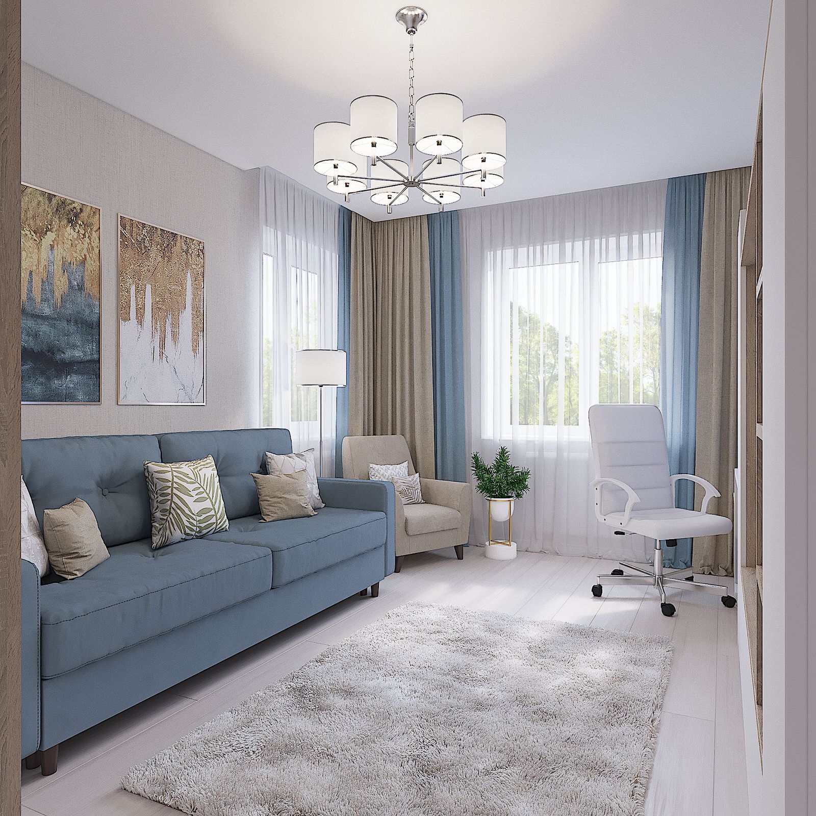 Обложка проекта: Двухкомнатная квартира на пр.Ленина 136