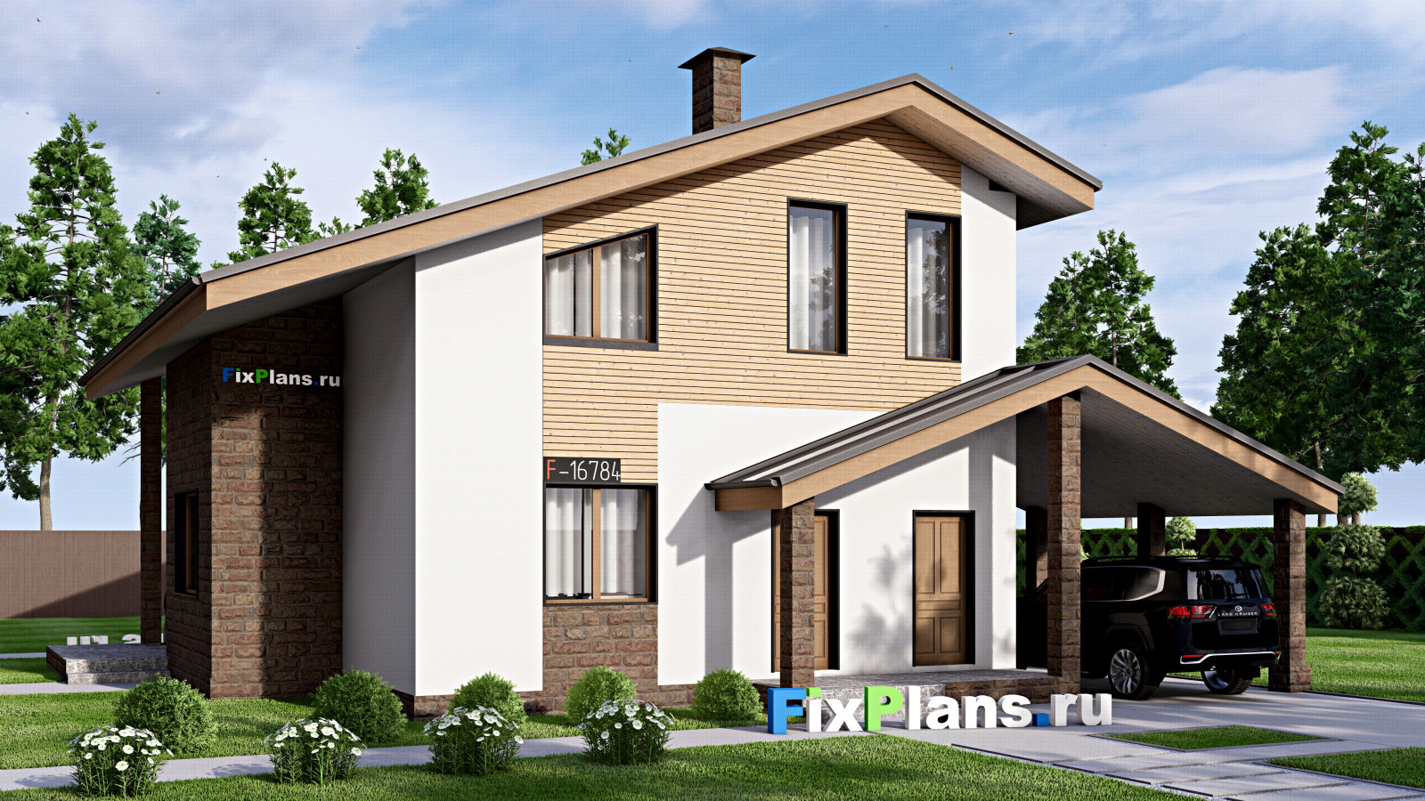 Проект дома с мансардой 13х16 м S160м2 F-16784
