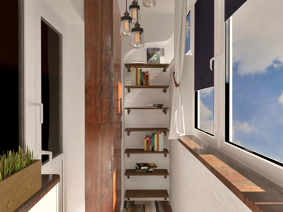 Балкон и входная зона в стиле лофт