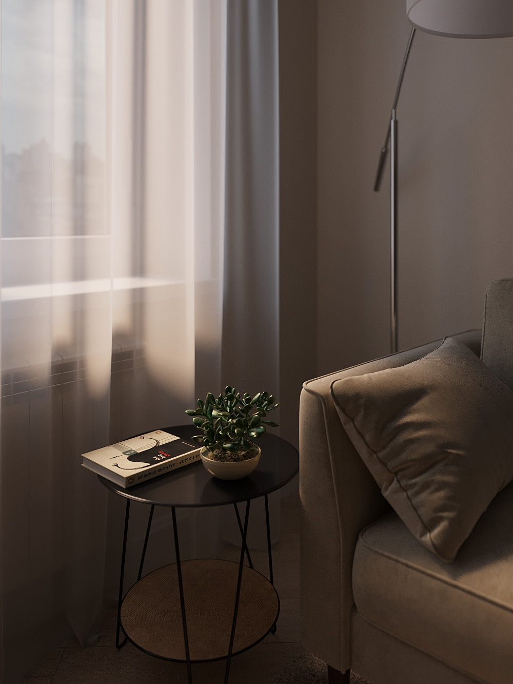 Кухня-гостиная в натуральных тонах