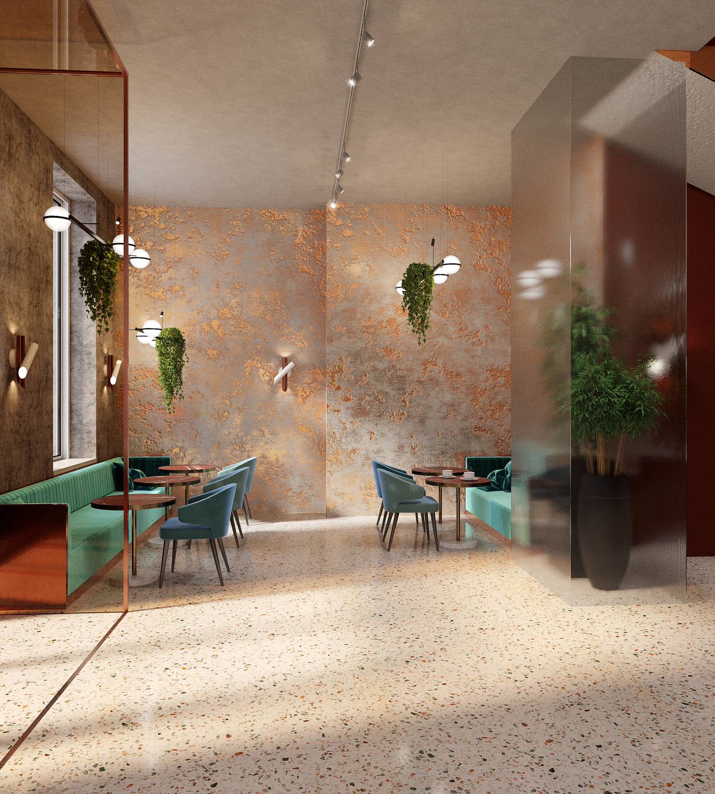 Interior visualisation of cafe and restaurant Villa Forli