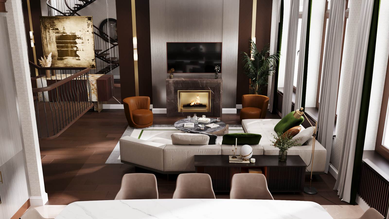 Дизайн интерьера квартиры в ЖК «Mon Cher», 190 м2