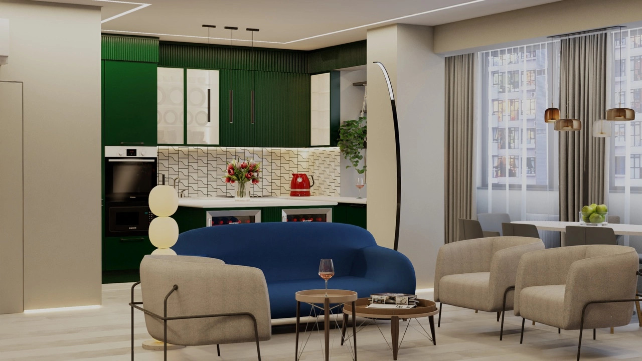 ЖК Центральный гостиная, прихожая 67 кв м