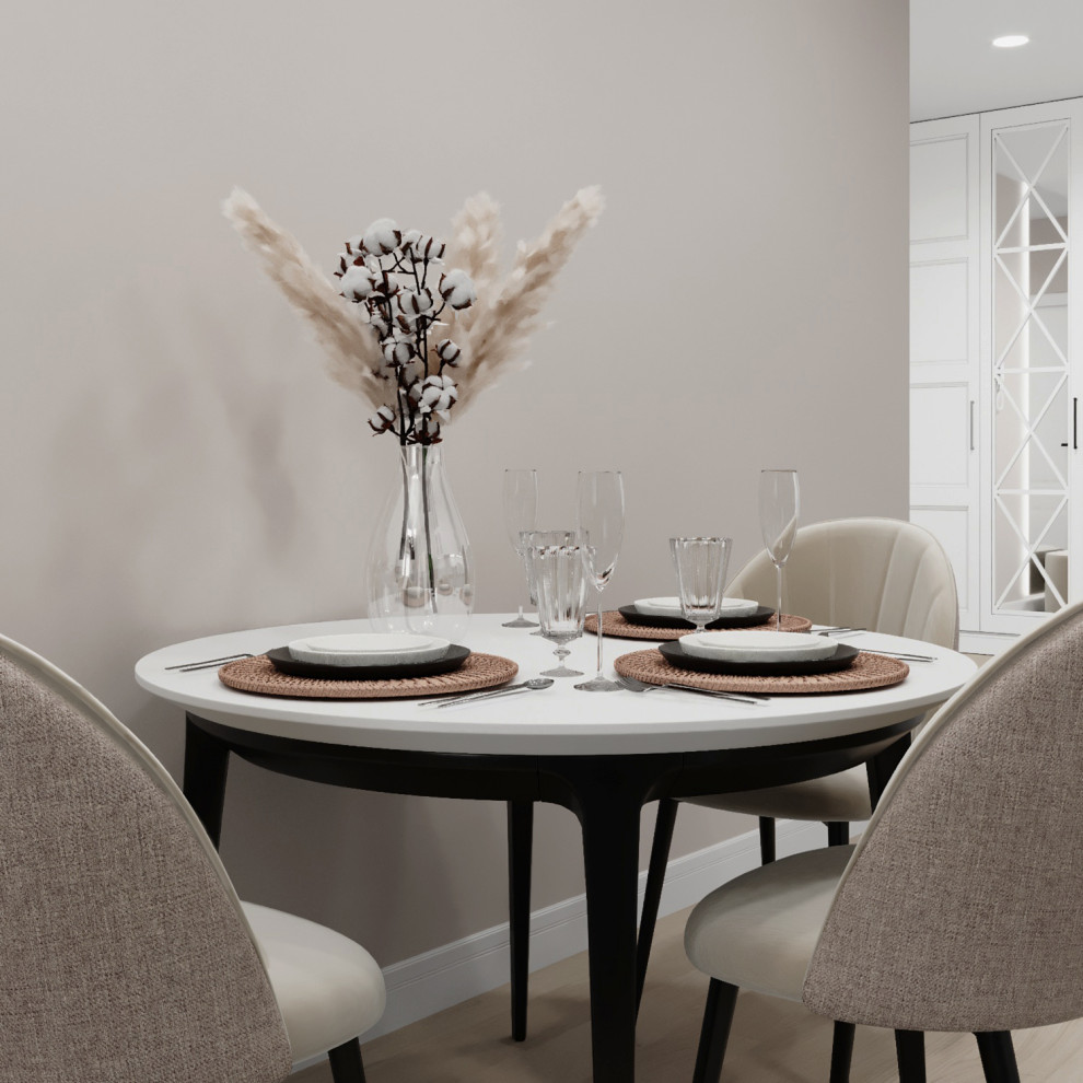 Кухня-гостиная 18 кв. м. в скандинавском стиле