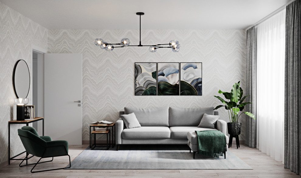 Обложка проекта: Гостиная в типовой планировки ЖК