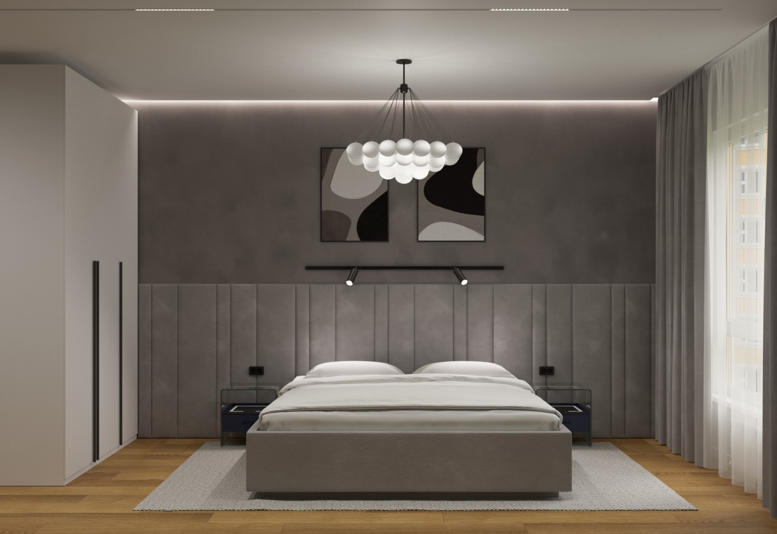 Квартира в современном стиле с синим акцентом