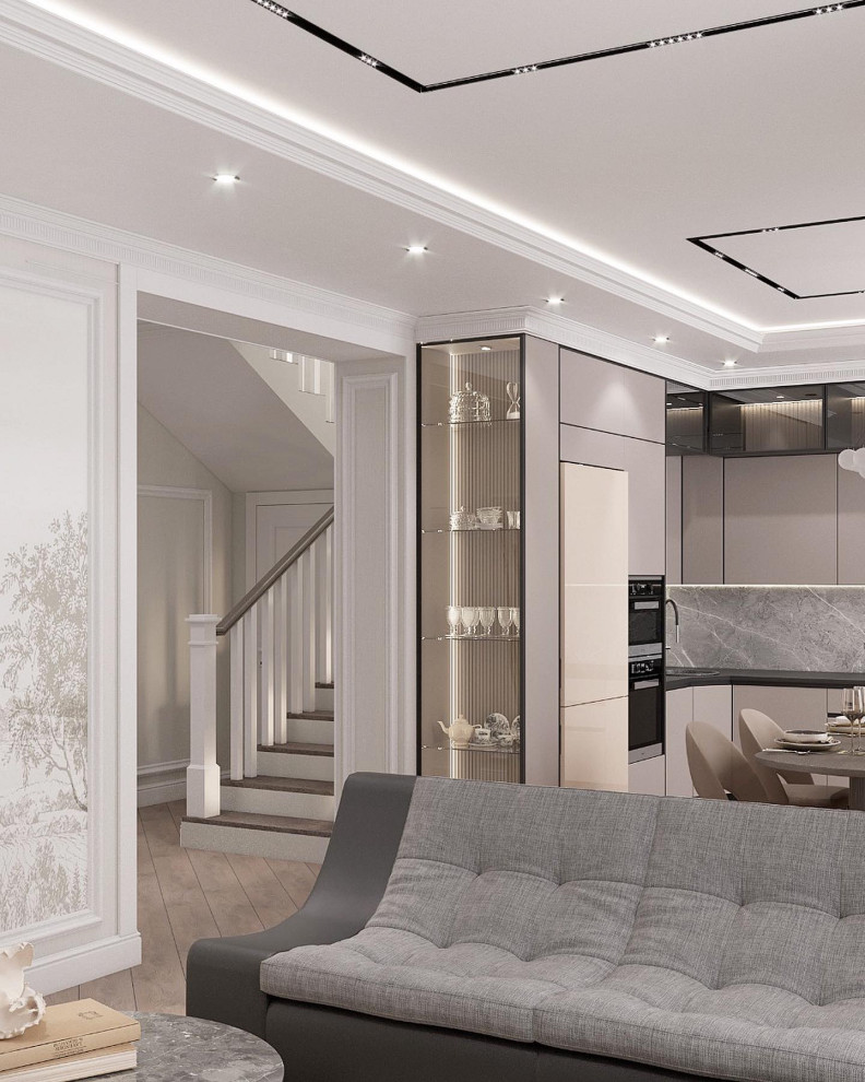 Обложка проекта: Дизайн-проект кухни-гостиной в частном доме