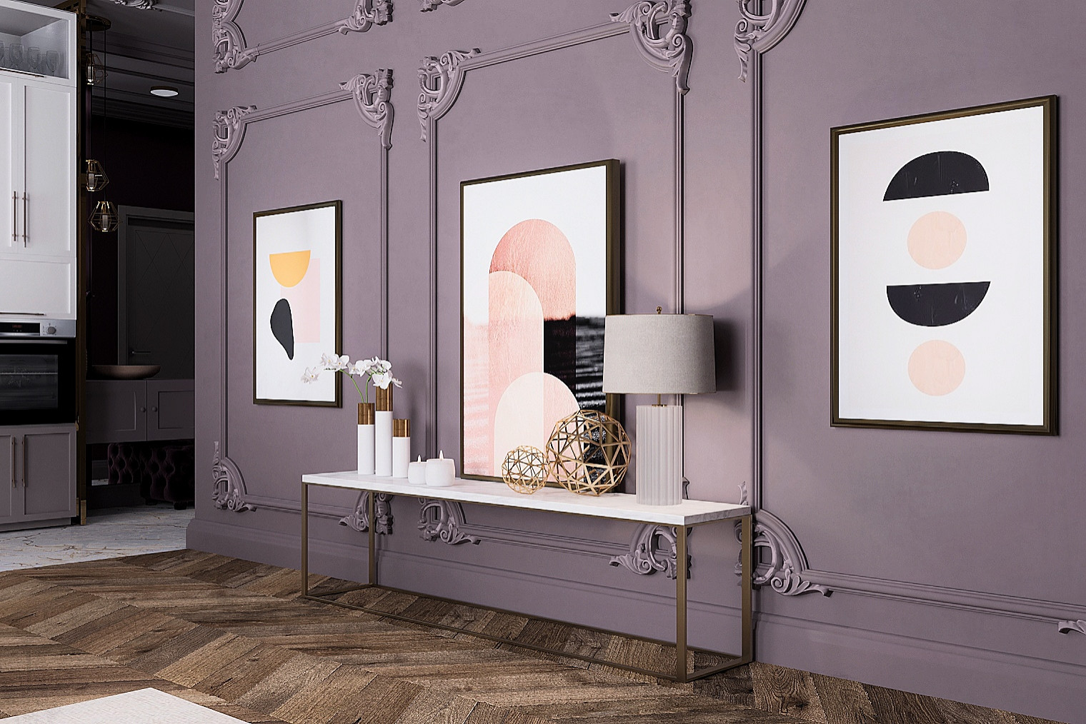 Совмещенная гостиная с кухней для молодой женщины