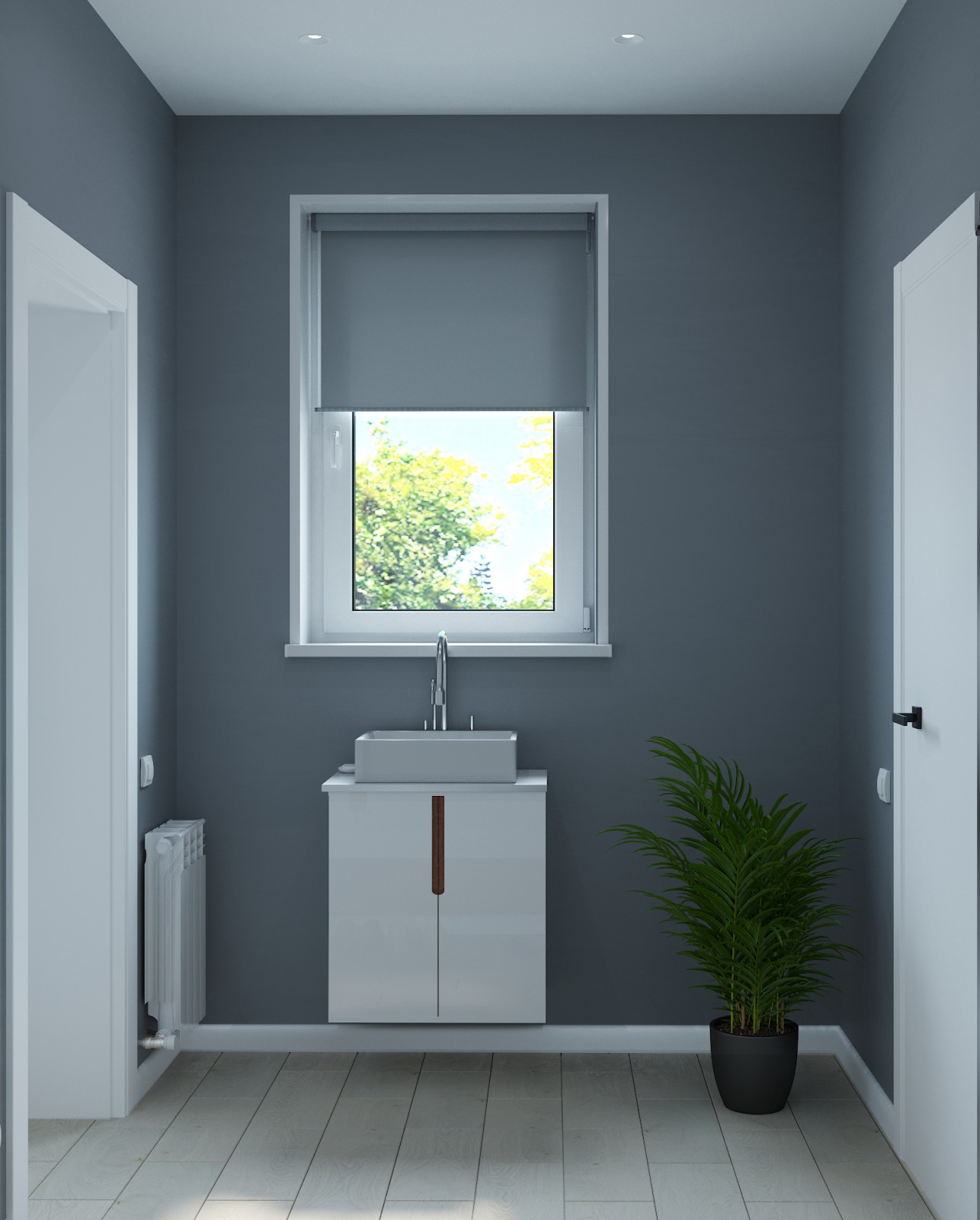 Частный дом «серые оттенки минимализма с современной классикой»