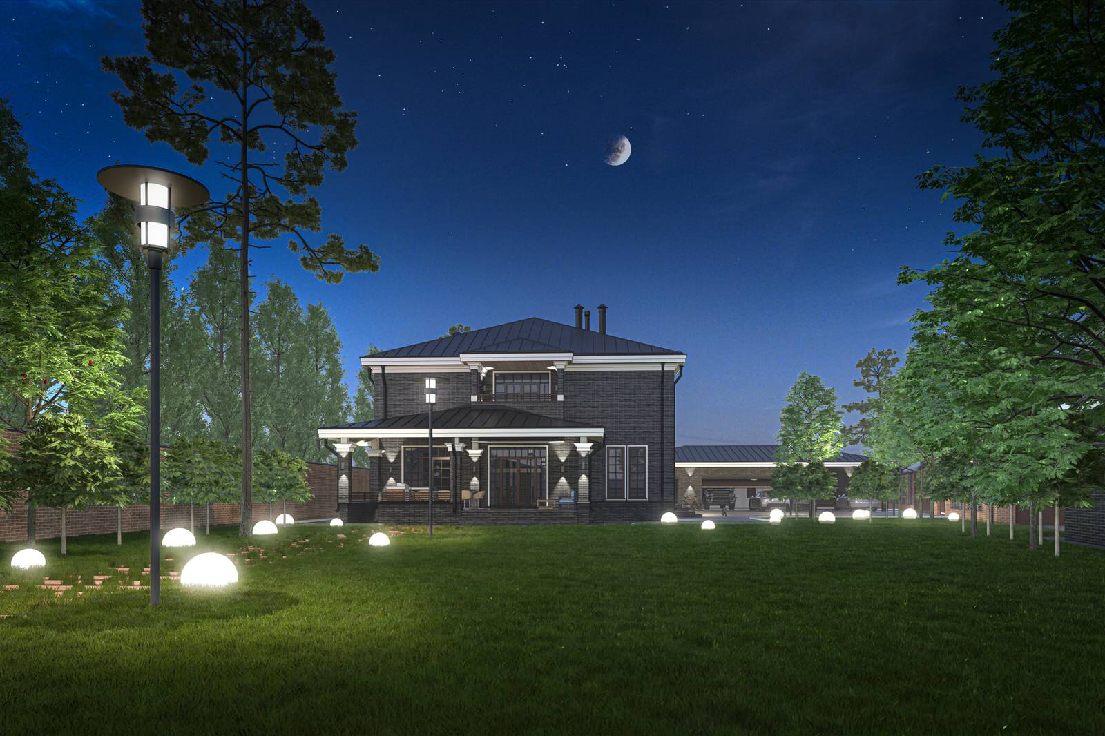 Жилой дом с гаражным комплексом