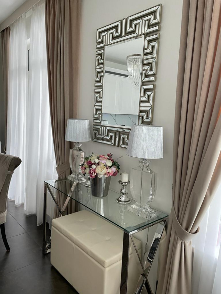 Фото готового интерьера кухни-гостиной ЖК Ботанический сад г. Москва