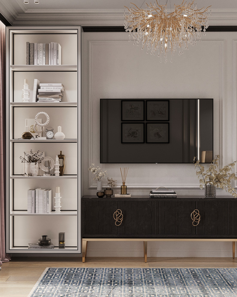 Стильный интерьер с элементами ар-деко в ЖК Петровский квартал на воде - 99 м2