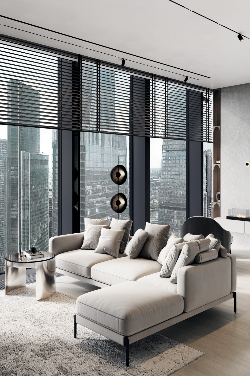 Дизайн интерьера апартаментов в Neva Towers, Москва-Сити (56 м2)