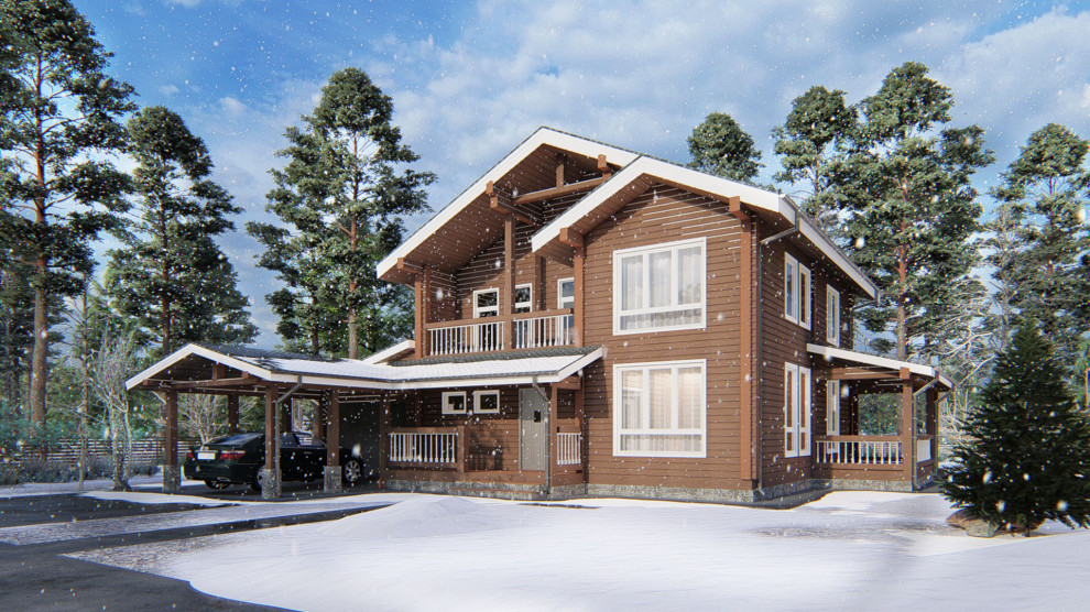 Обложка проекта: Большой дом из клееного бруса