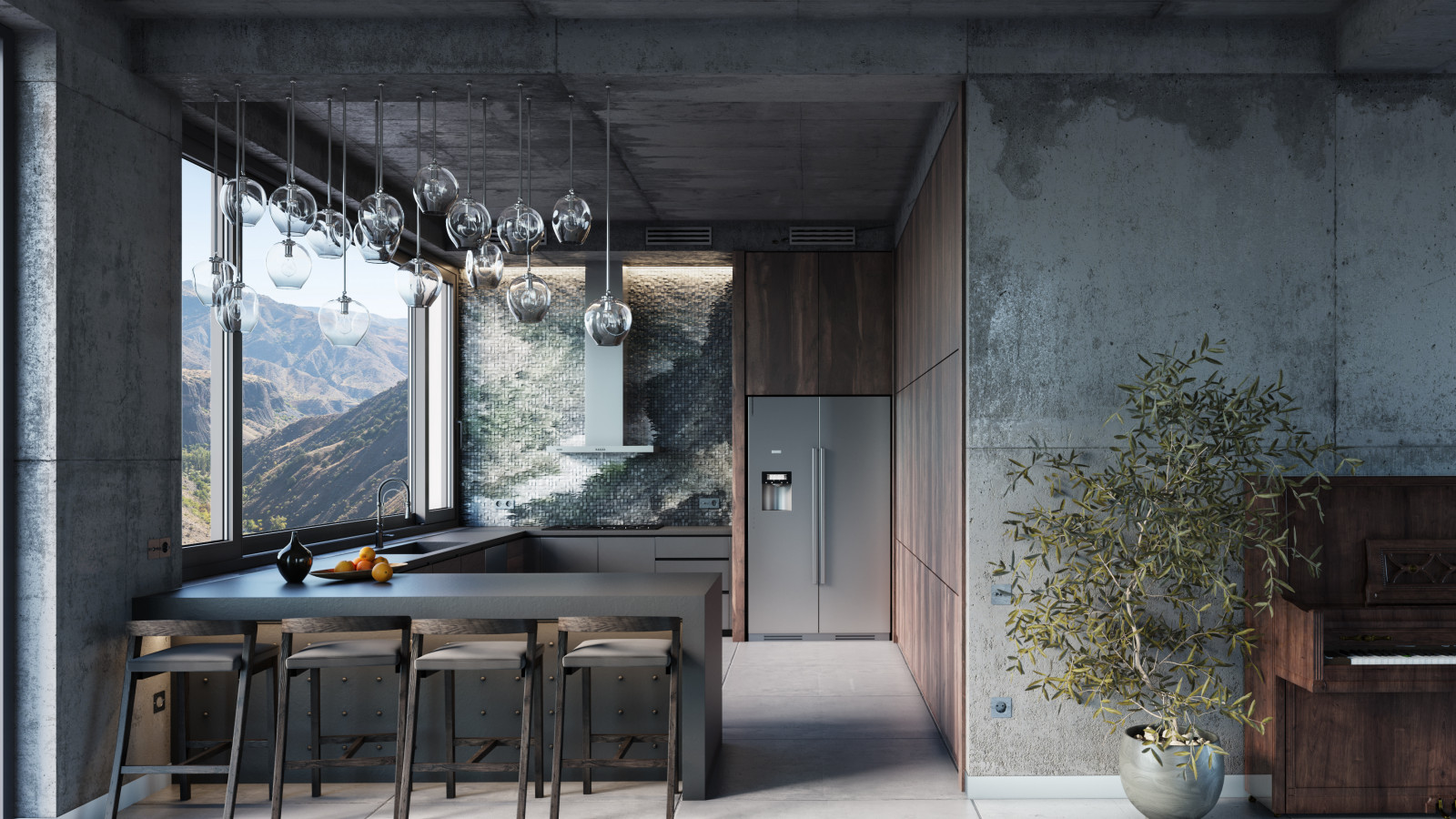 Kitchen with the view of gorge