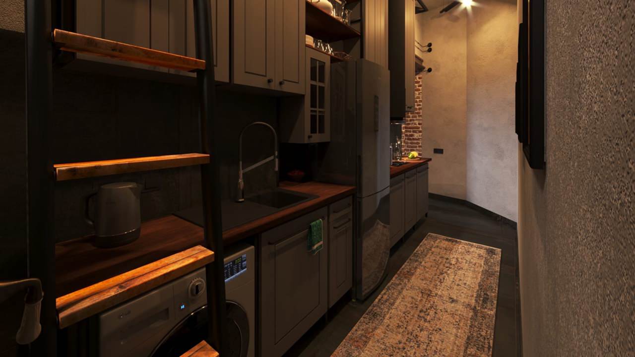 Проект квартиры в стиле Лофт на Буханцева