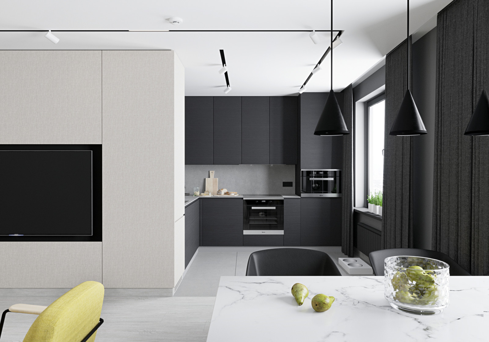 Квартира в монохромной гамме