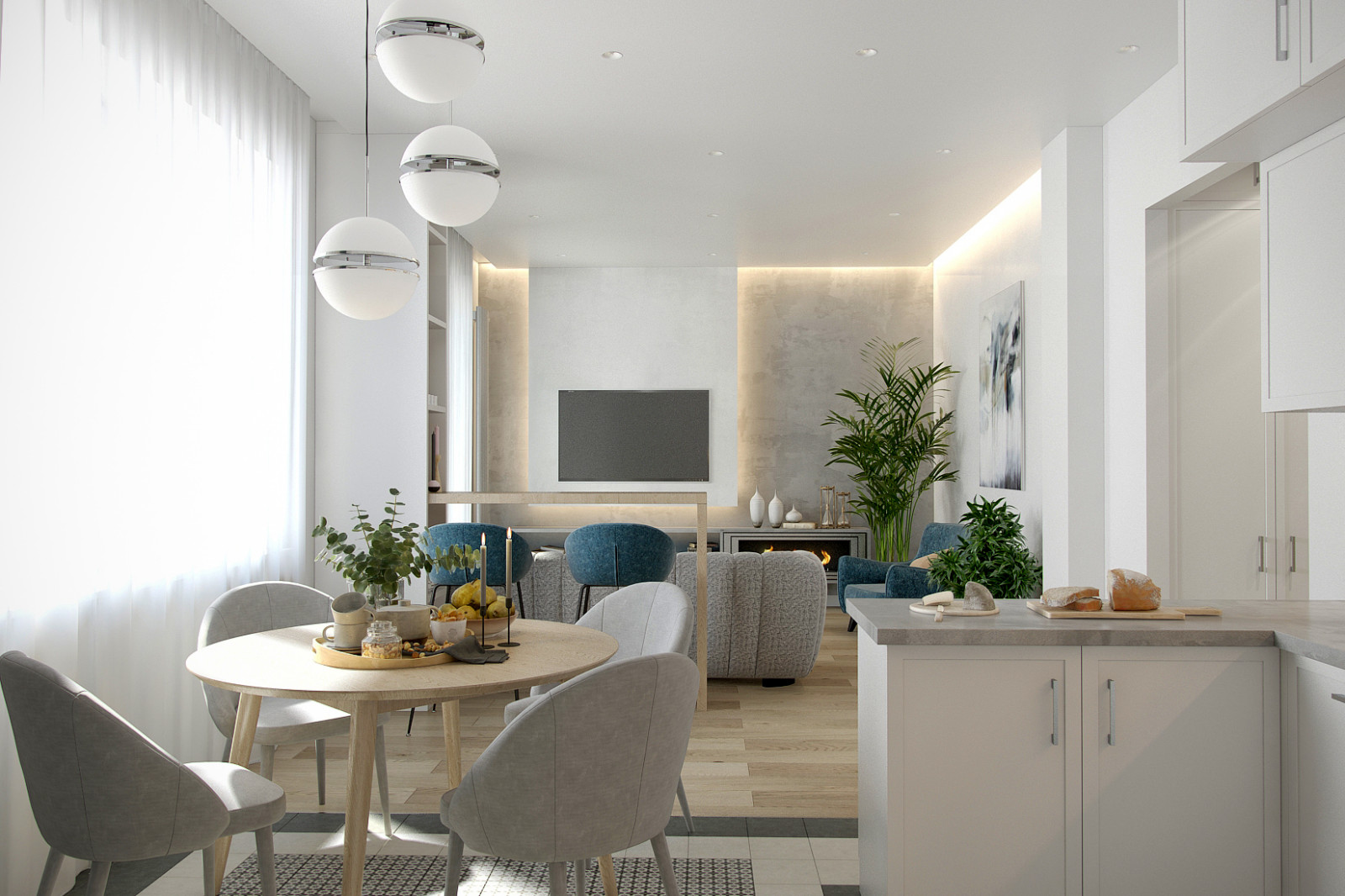 Гостиная в квартире ЖК Екатерининский парк