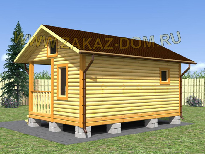Баня из профилированного бруса (4х6 м) - Проект № Б-14