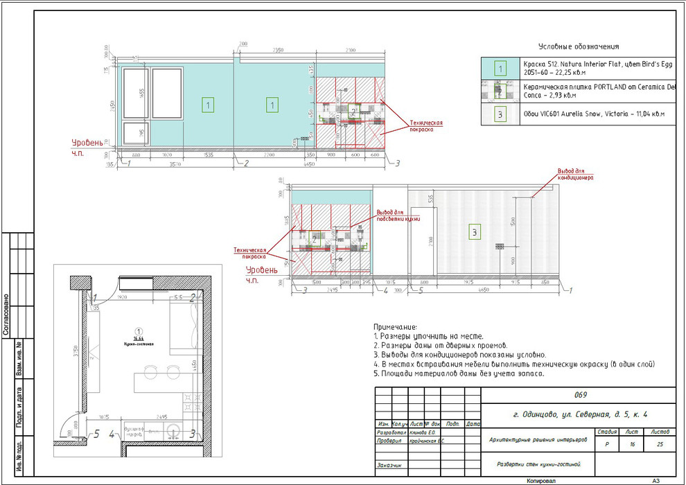 Рабочий проект квартиры в г.Одинцово
