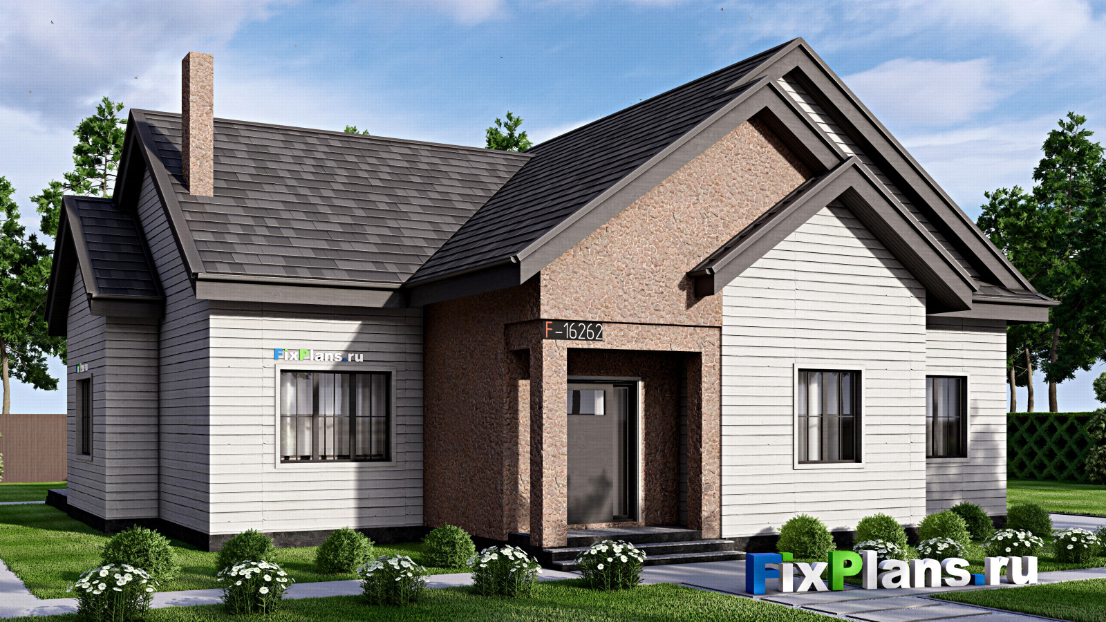 Проект дома с мансардой 17х15 м S305м2 F-16262