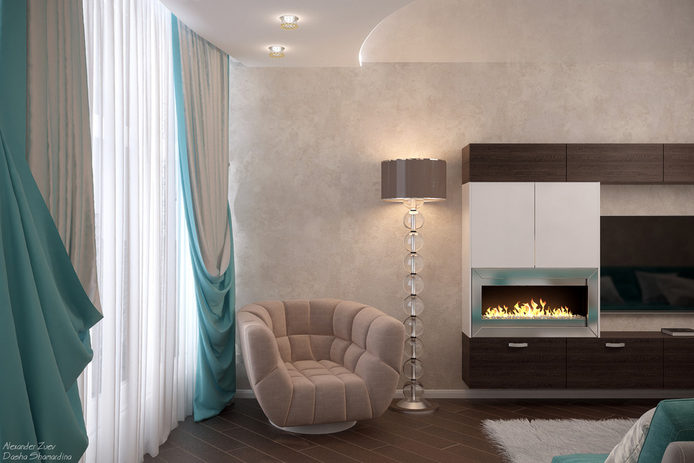 Дизайн гостиной (3 вариант) в стиле модернизм в квартире по ул. Образцова, г.Кра