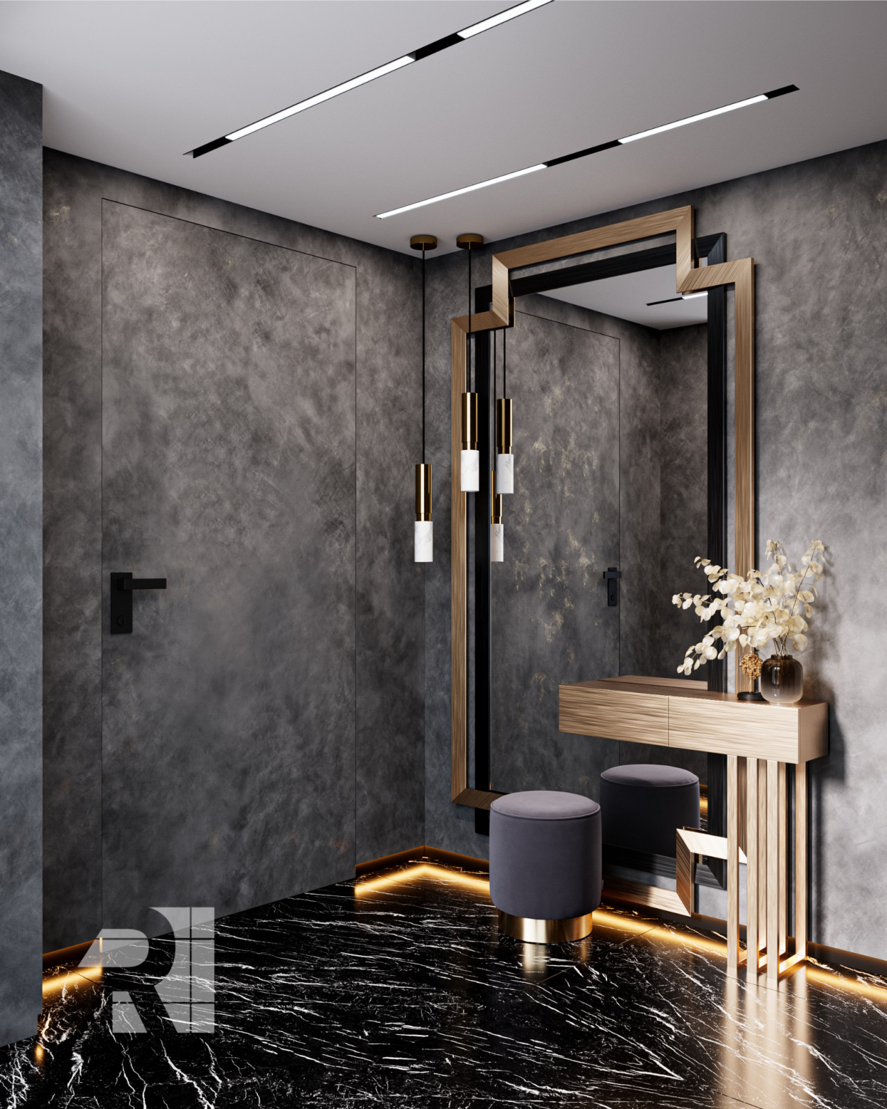 Дизайн салона красоты в стиле современный ар-деко