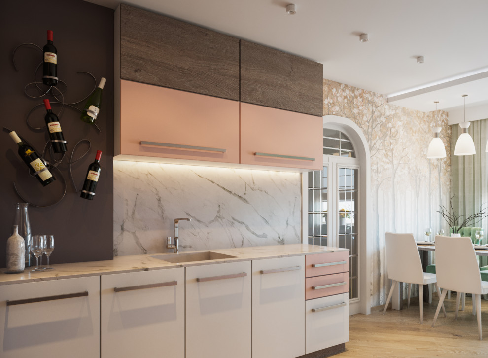 Обложка проекта: Дизайн интерьера кухни в частном доме. Современность с нотками классики