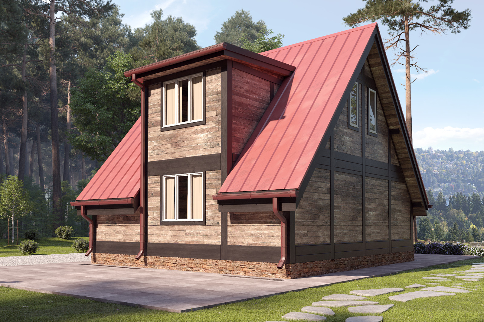 Обложка проекта: Один из наших готовых проектов фахверкового дома.