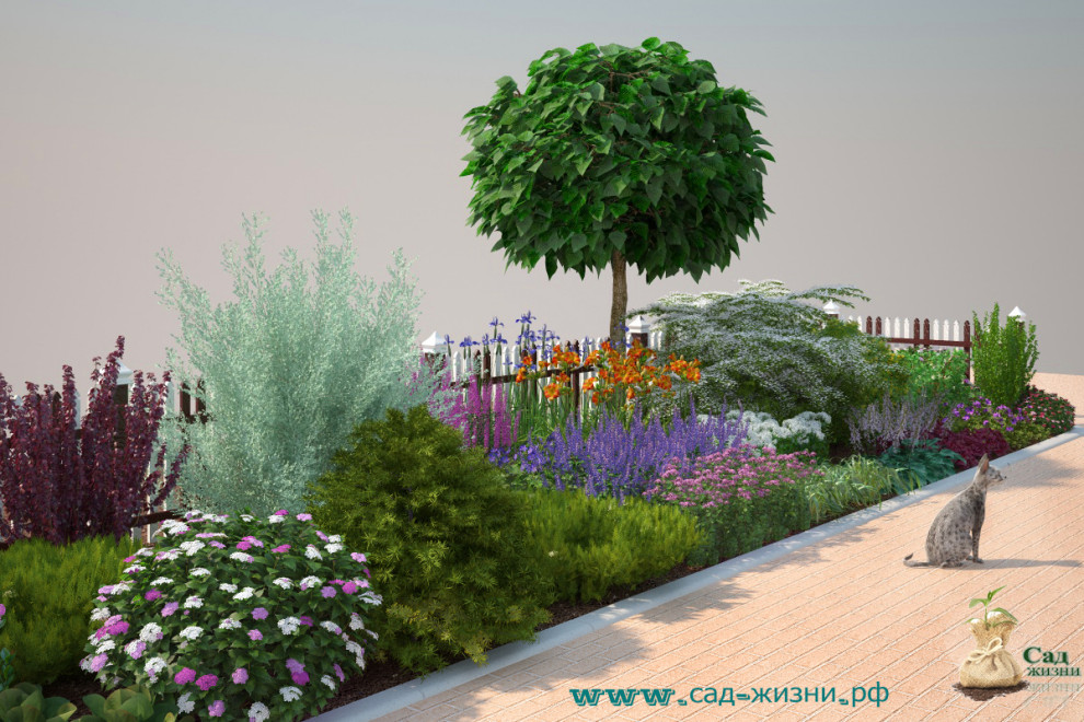 Цветник в палисаднике