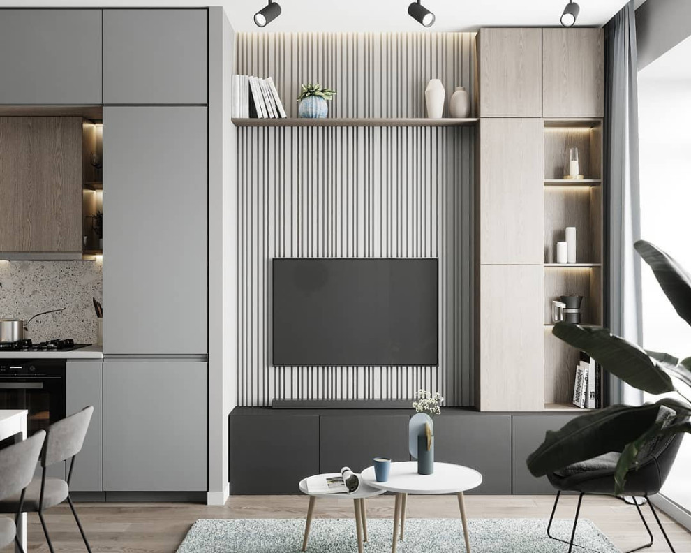 Проект кухни-гостиной 18 кв.м.