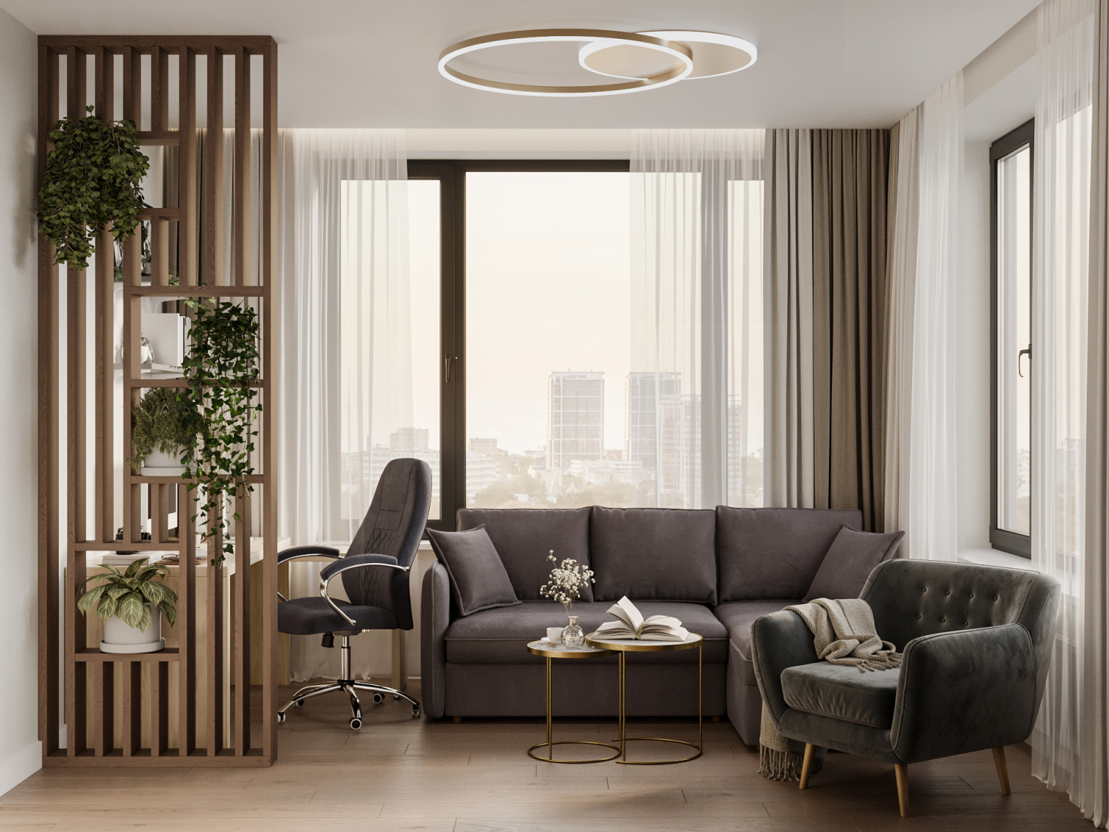 Современный интерьер в квартире 49 м² в Москве