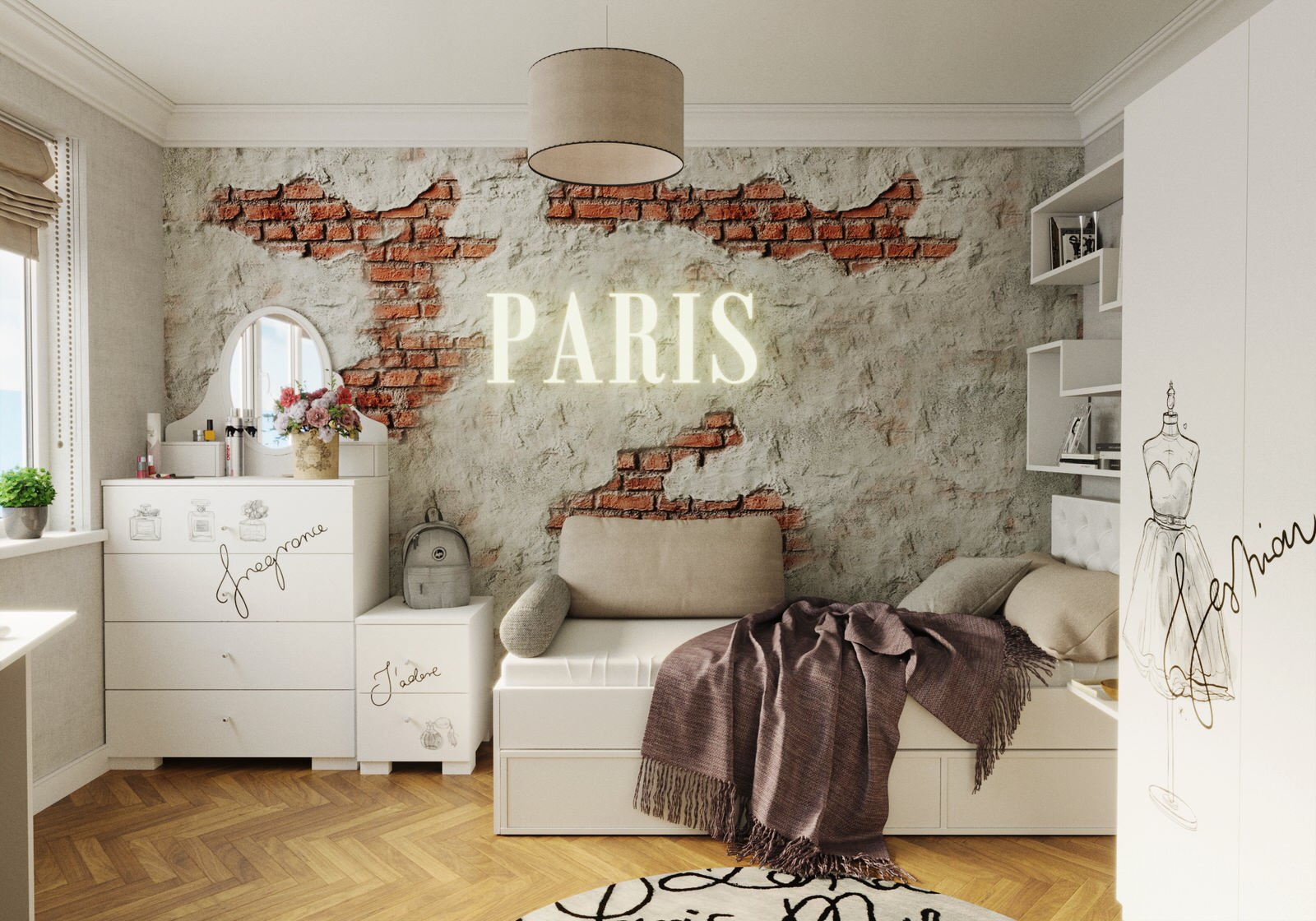 Обложка проекта: Fashion Grey комната для девочки