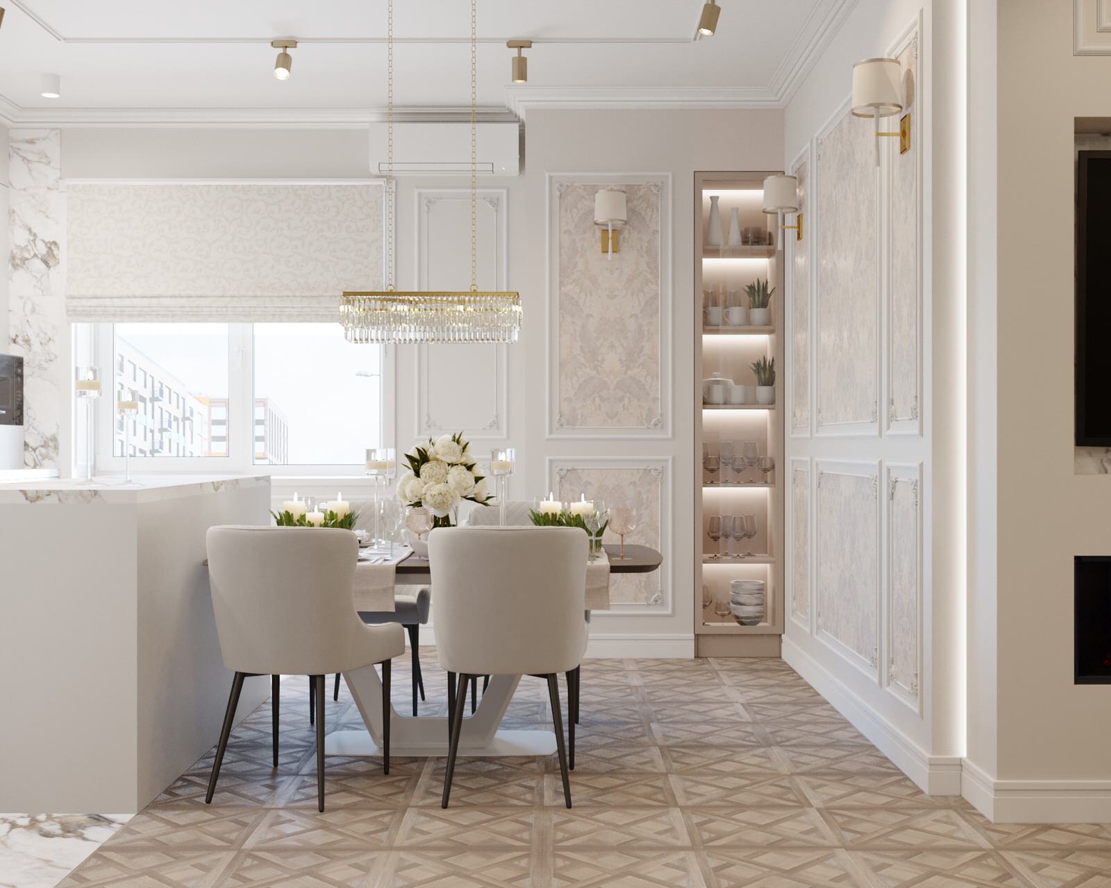 5. Calm classic. Кухня-гостиная