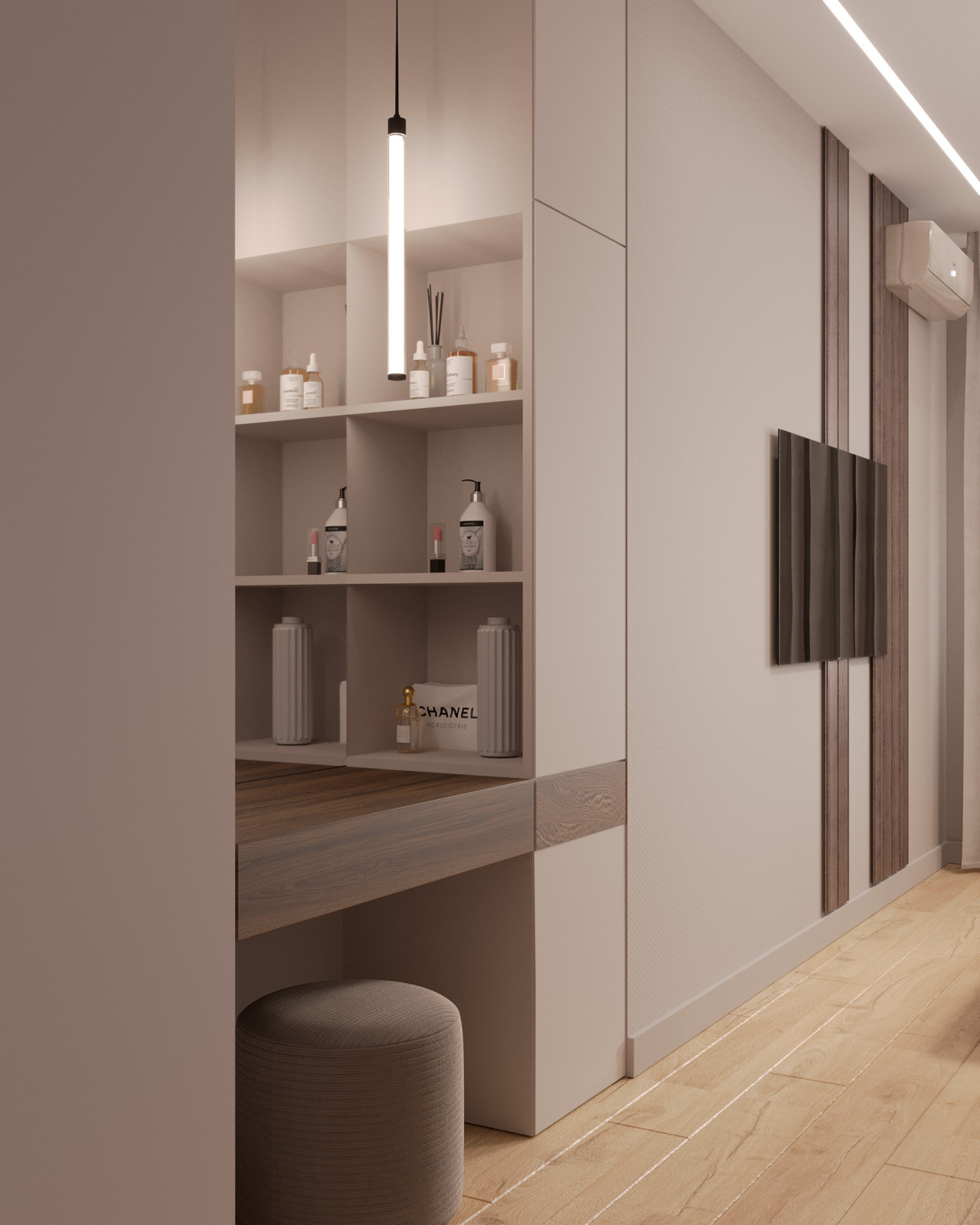 Евро однокомнатная квартира в монохромной гамме  в ЖК Московские кварталы