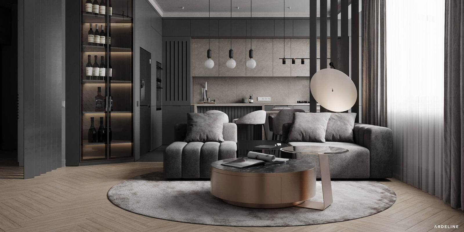 Обложка проекта: Дизайн квартиры в минималистичных серых тонах